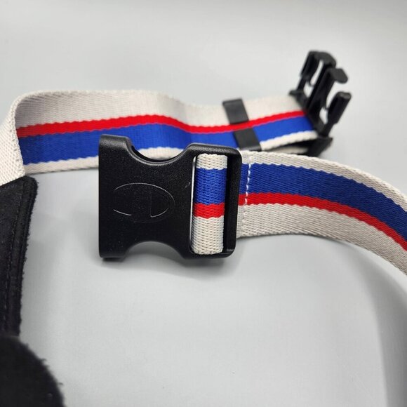 Vintage Champion Soft Belt Bag Black Fanny Pack Padded Striped - Picture 6 of 15